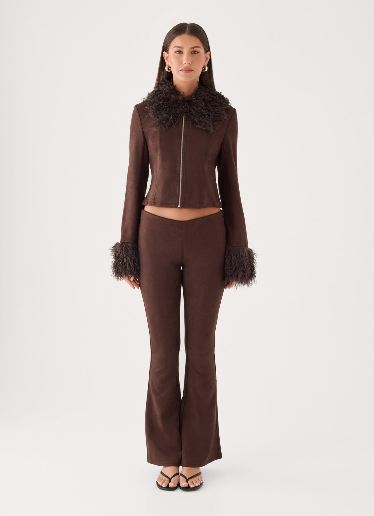 Wild Hide Faux Suede Pant - Chocolate