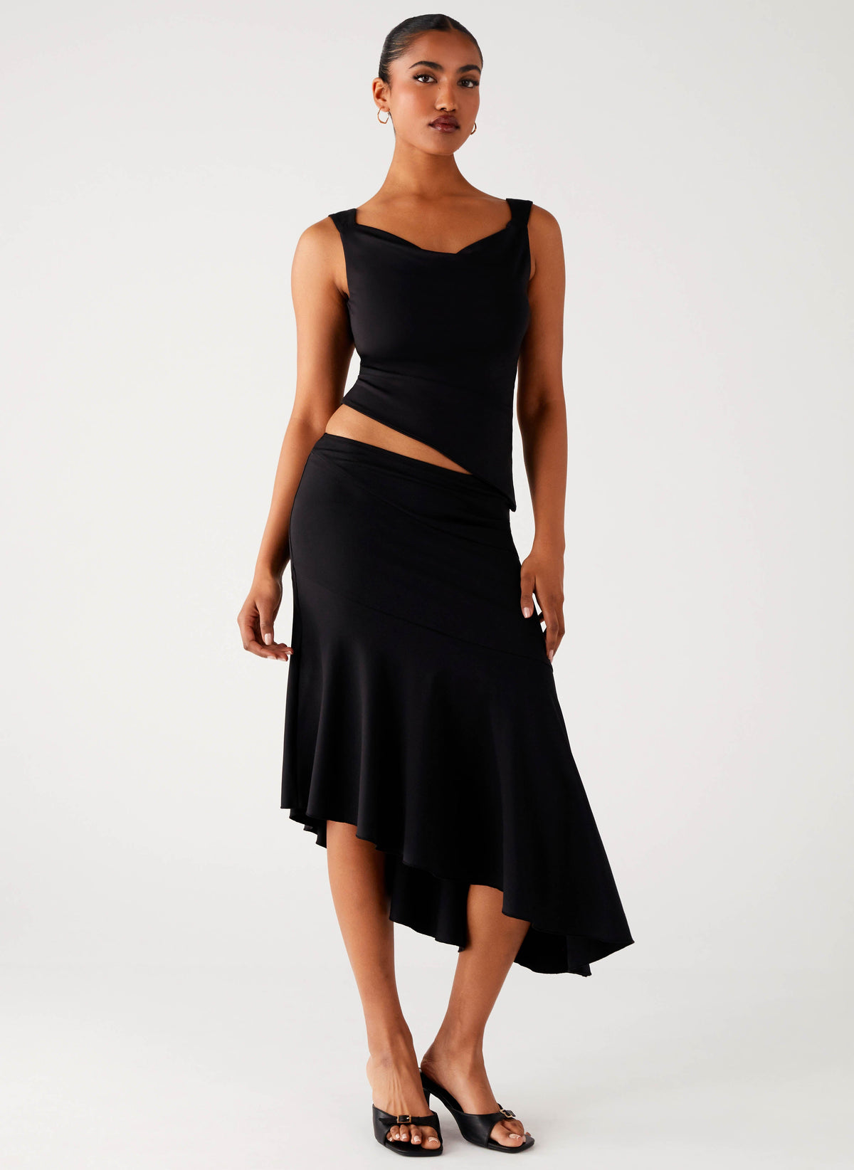 Wonderlust Cowl Top - Black