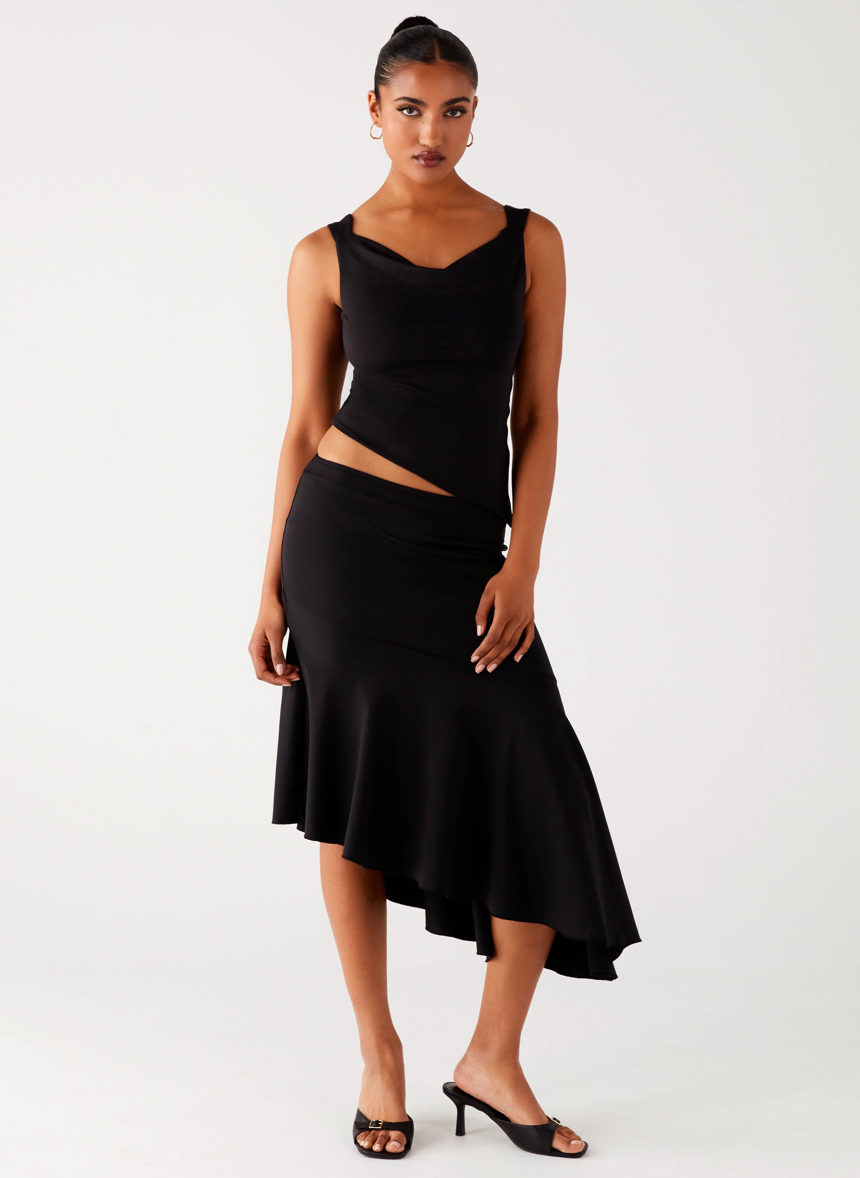 【TLLDAWN】L FLASH SWEAT SKIRT BLACK Wonderlust Midi Skirt - Black – Peppermayo Canada