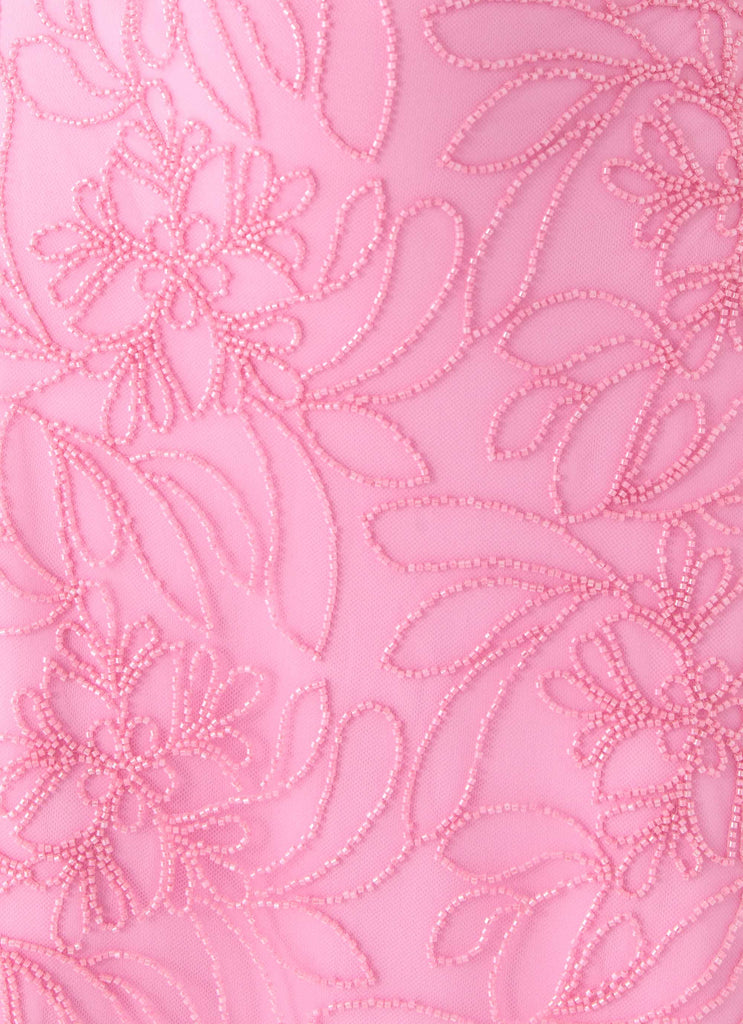 Wonyoung Beaded Maxi Dress - Pink