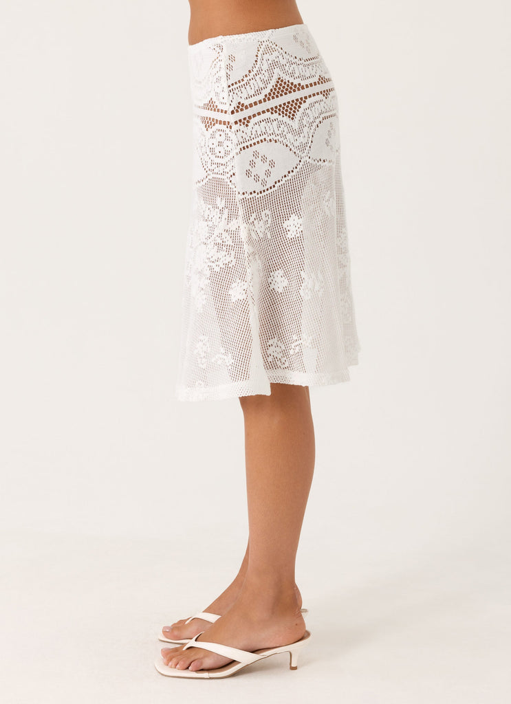 Yanna Midi Skirt - White