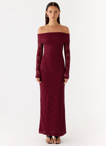 Yours Always Lace Maxi Dress - Merlot