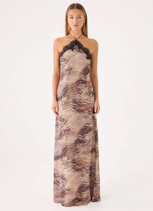 Zamarita Halter Maxi Dress - Golden Tiger