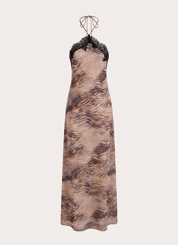Zamarita Halter Maxi Dress - Golden Tiger