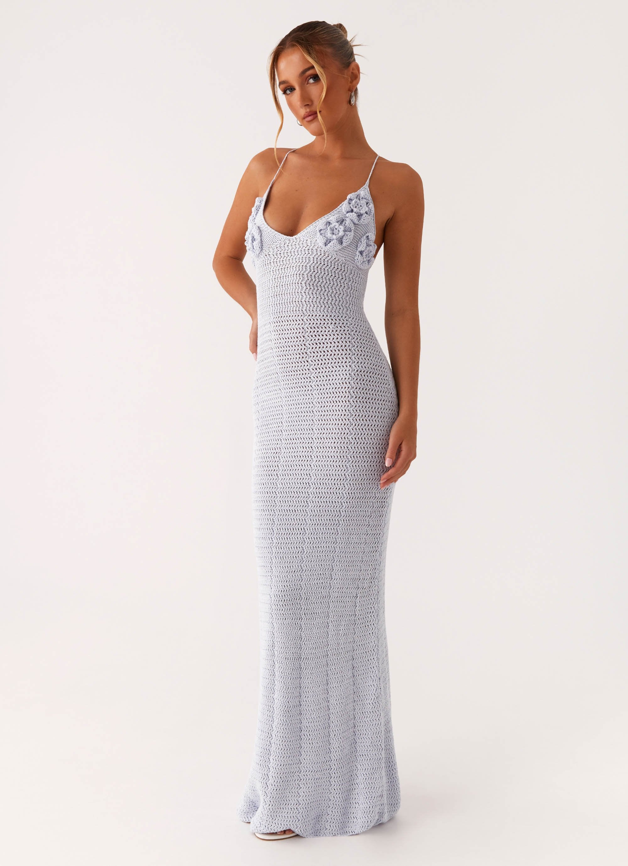 Mesh Dresses Zoe Knit Maxi Dress Cloud Nine Crochet Maxi Dress Off White M Mesh Dresses Zoe Knit Maxi Dress Cloud Nine Crochet Maxi Dress Off White M