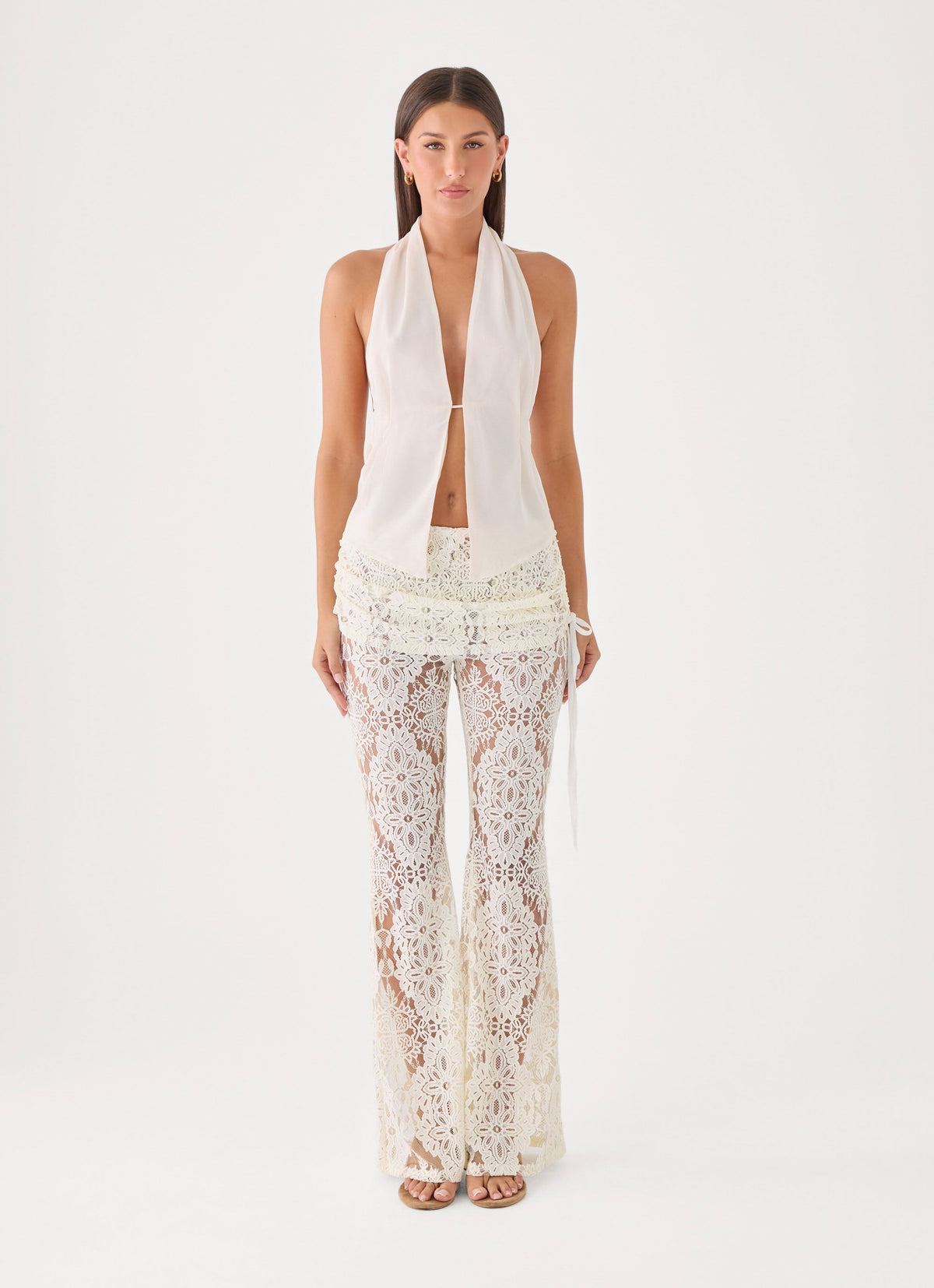 Zayabell Lace Pants - White