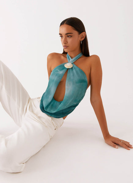 Zola Cowl Neck Shell Top - Green Tie Dye – Peppermayo Canada