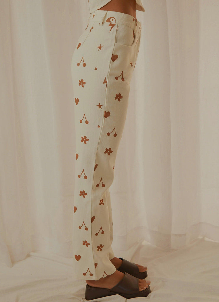 Slide Away Pants - Chocolate 90s Motif - Peppermayo