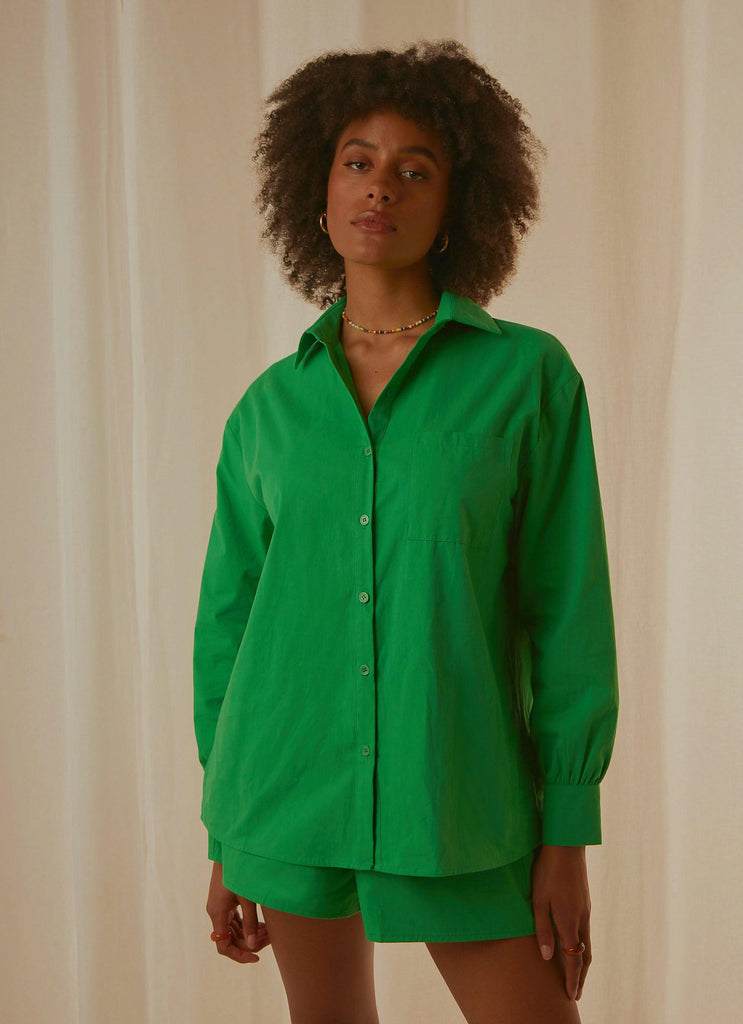 Daydreams Shirt - Jade Green - Peppermayo