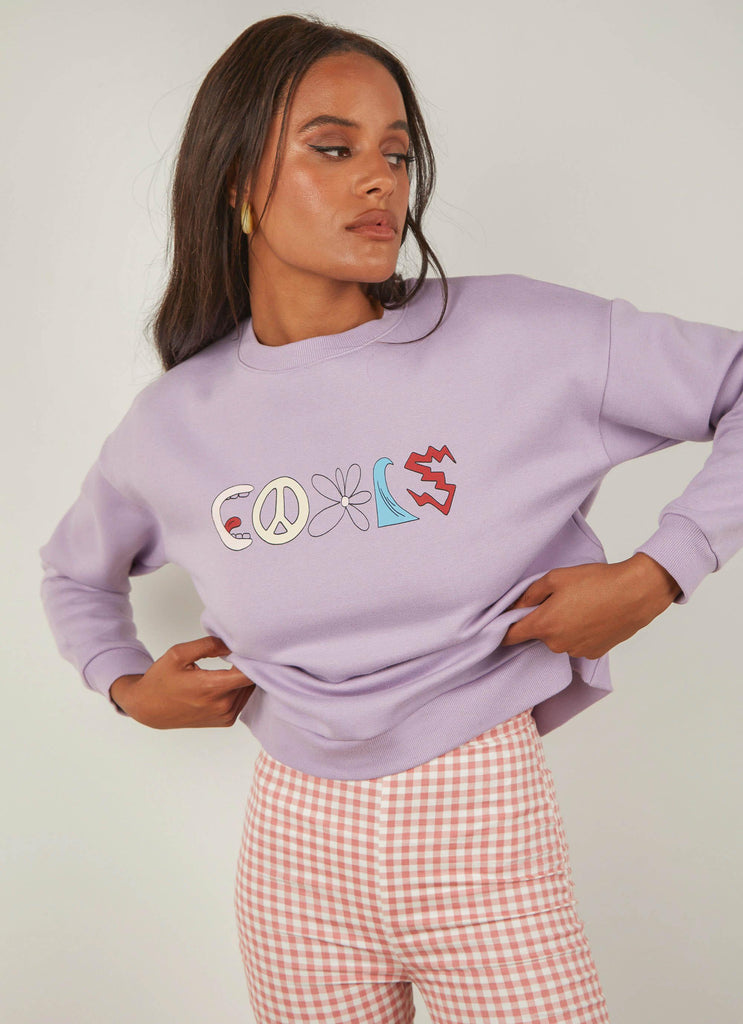 Trippy Club Sweatshirt - Lavender - Peppermayo