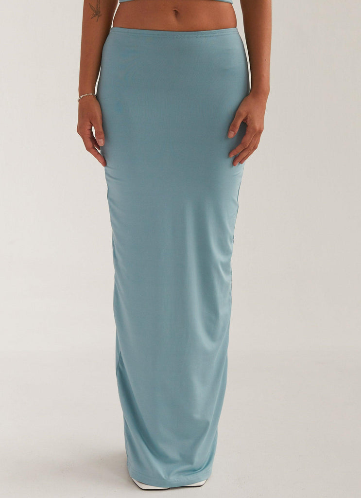 Lustre Living Maxi Skirt - Antiqued Aqua - Peppermayo