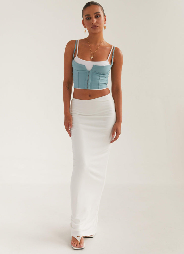 Creme de la Claye Rib Maxi Skirt - Porcelain - Peppermayo