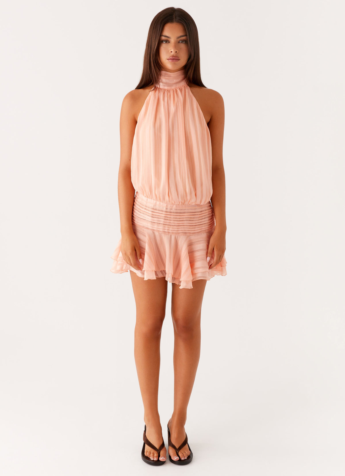 Willow-Chiffon-Mini-Dress-Orange-1-Peppermayojpg