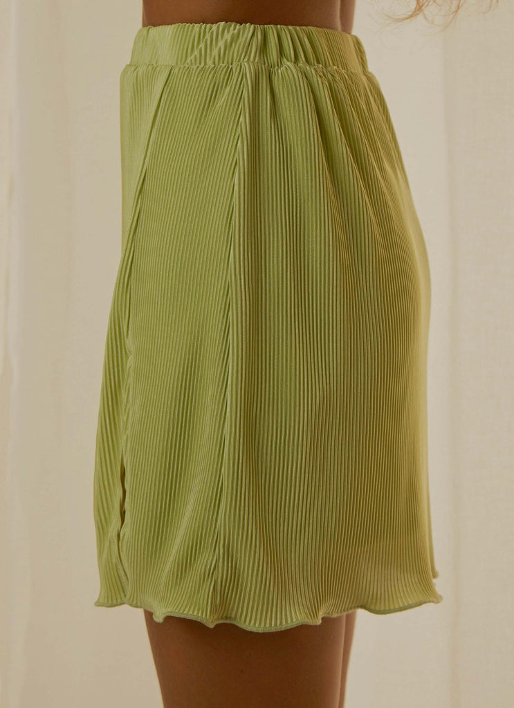 Sunny Skies Mini Skirt - Lime Green - Peppermayo